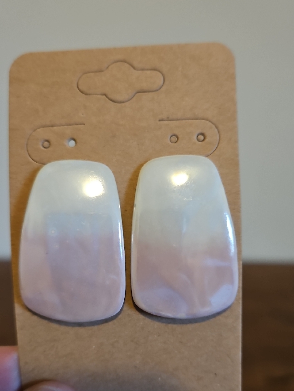 Ceramic Pink & Cream Earrings